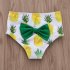 Kids Pineapple Printing Swim Suit Girls Cartoon Tassels Top  Shorts Headband Green XH1398BK 100cm