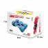 Kids Remote Control Car Toy Double Sided 360 Degree Rotating 4wd Stunt RC Car with Light Blue