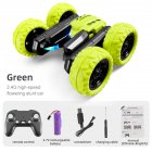 Kids Remote Control Car Toy 360 Degree Rotate Rc Cars Double-sided Light Led Display Stunt Drift Car green