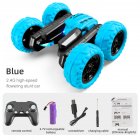 Kids Remote Control Car Toy 360 Degree Rotate Rc Cars Double-sided Light Led Display Stunt Drift Car blue