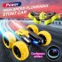 Kids Remote Control Car Toy 360 Degree Rotate Rc Cars Double sided Light Led Display Stunt Drift Car yellow