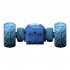 Kids Remote Control Car Toy Double Sided 360 Degree Rotating 4wd Stunt RC Car with Light Blue