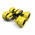 Kids Remote Control Car Toy Double Sided 360 Degree Rotating 4wd Stunt RC Car with Light Blue