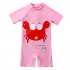 Kids Short Sleeves One piece Swimsuit Cartoon Printing Quick drying Swimwear For 2 7 Years Old Boys Girls blue 2 3years S