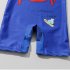 Kids Short Sleeves One piece Swimsuit Cartoon Printing Quick drying Swimwear For 2 7 Years Old Boys Girls blue red crab 6 7years XL