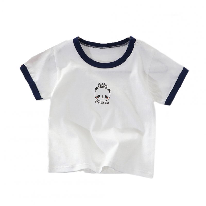 Kids Short Sleeves T-shirt Fashion Cute Printing Round Neck Breathable Tops For 1-6 Years Old Boys Girls A23 6-12M 80cm