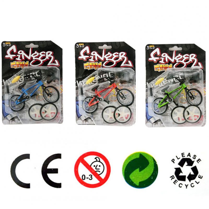 Kids Simulation Mini Alloy Finger Bicycle Spare Tire Bicycle Bikes Gift Three-color random