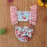 Kids Sweet Floral Printing Swimsuit Sleeveless Quick drying One piece Swimwear For Girls 205006 2 3Y 3T