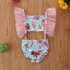 Kids Sweet Floral Printing Swimsuit Sleeveless Quick drying One piece Swimwear For Girls 205006 2 3Y 3T