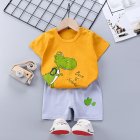 Kids T-shirt Set Fashion Cartoon Printing Short Sleeves Shirt Shorts Summer Cotton Clothing Suit For Kids Aged 0-5 cap dinosaur 8-18M 73-80cm