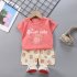 Kids T shirt Set Fashion Cartoon Printing Short Sleeves Shirt Shorts Summer Cotton Clothing Suit For Kids Aged 0 5 TIME 8 18M 73 80cm