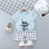Kids T shirt Set Fashion Cartoon Printing Short Sleeves Shirt Shorts Summer Cotton Clothing Suit For Kids Aged 0 5 TIME 8 18M 73 80cm