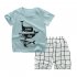 Kids T shirt Set Fashion Cartoon Printing Short Sleeves Shirt Shorts Summer Cotton Clothing Suit For Kids Aged 0 5 TIME 8 18M 73 80cm