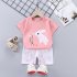 Kids T shirt Set Fashion Cartoon Printing Short Sleeves Shirt Shorts Summer Cotton Clothing Suit For Kids Aged 0 5 kitten 4 5Y 110 120cm
