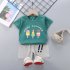 Kids T shirt Set Fashion Cartoon Printing Short Sleeves Shirt Shorts Summer Cotton Clothing Suit For Kids Aged 0 5 black rabbit 4 5Y 110 120cm