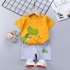 Kids T shirt Set Fashion Cartoon Printing Short Sleeves Shirt Shorts Summer Cotton Clothing Suit For Kids Aged 0 5 kitten 18 24M 80 90cm