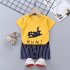 Kids T shirt Set Fashion Cartoon Printing Short Sleeves Shirt Shorts Summer Cotton Clothing Suit For Kids Aged 0 5 wine red strawberry 18 24M 80 90cm