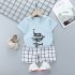Kids T shirt Set Fashion Cartoon Printing Short Sleeves Shirt Shorts Summer Cotton Clothing Suit For Kids Aged 0 5 wine red strawberry 2 3Y 90 100cm