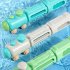 Kids Water Toys Summer Cartoon Train Shaped Pull Type Water Spray Toys For Outdoor Swimming Pool Beach green