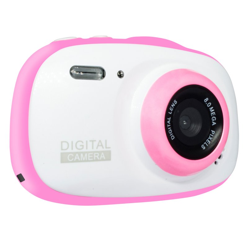 Kids Waterproof Digital Camera Mini Child Camcorder for Kids Support MP3, MP4 with 2.0 Inch HD IPS Screen Pink