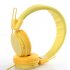 Kids Wired Ear Headphones Stylish Headband Earphones for iPad Tablet  yellow