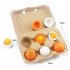 Kids Wood Simulation Egg Blocks with Box Pretend Play House Kitchen Food Toy default 6PCS