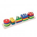 Kids Wooden Sorting Stacking Toys For Toddlers Shape Color Matching Building Blocks Educational Toys Gifts For Boys Girls color