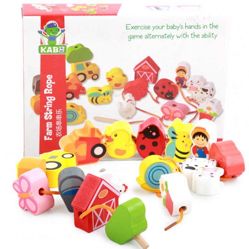 Wholesale Kids Wooden Stringing Beads Toys Puzzle Threading Building ...