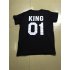 King Queen01 Printing Cotton Short Sleeve T shirt for Couples Lovers