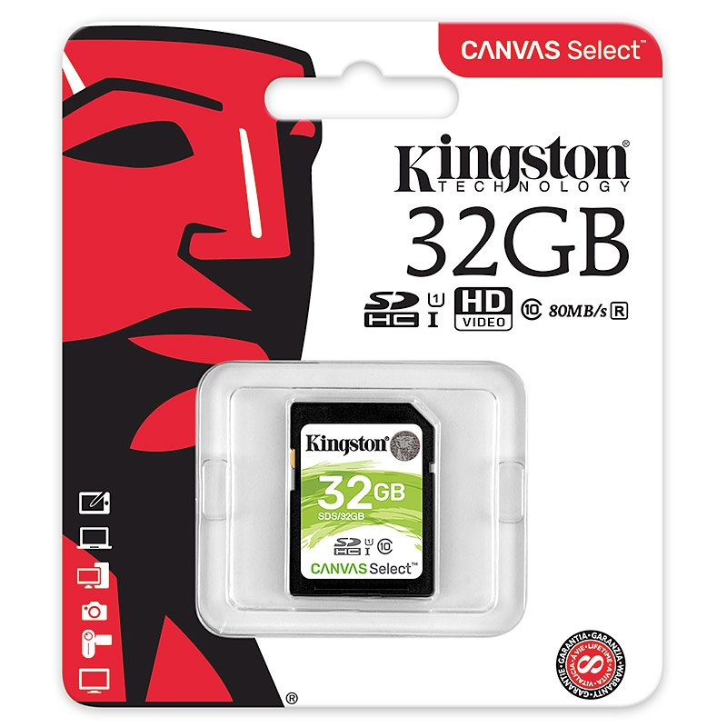 Kingston SDS Canvas Select SD Memory Card Storage Card green_32G