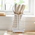 Kitchen Drain Knife Holder With Tray Multifunctional Storage Knife Rack Organizer For Kitchen Counter White