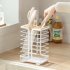 Kitchen Drain Knife Holder With Tray Multifunctional Storage Knife Rack Organizer For Kitchen Counter White