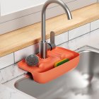 Kitchen Faucet Drain Rack Multi-purpose Anti-splash Non-slip Soap Sponge Wipe Sink Tray Holder Drain Basket orange