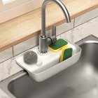 Kitchen Faucet Drain Rack Multi-purpose Anti-splash Non-slip Soap Sponge Wipe Sink Tray Holder Drain Basket White