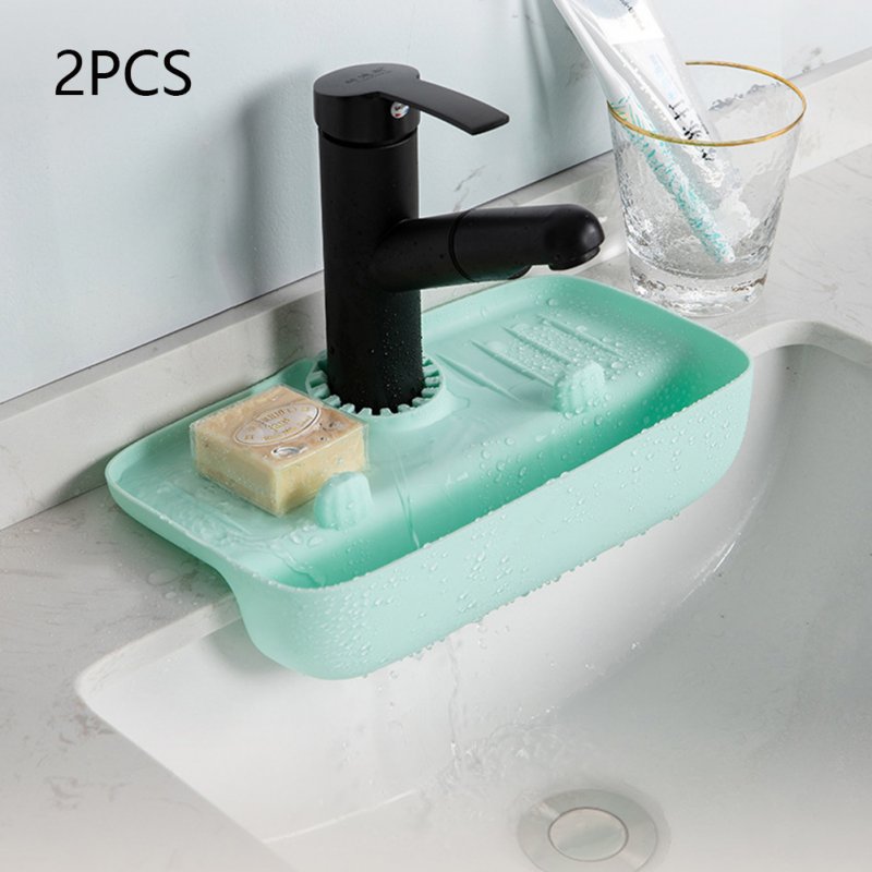 Kitchen Faucet Drain Rack Multi-purpose Anti-splash Non-slip Soap Sponge Wipe Sink Tray Holder Drain Basket