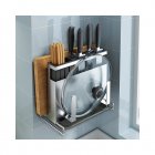 Kitchen Knife Holder Knife Organizer With Detachable Drip Tray Stainless Steel Structure Multifunctional Utensil Organizer