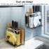 Kitchen Knife Holder Knife Organizer With Detachable Drip Tray Stainless Steel Structure Multifunctional Utensil Organizer For Knives Cutting Boards Pot Covers 