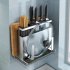 Kitchen Knife Holder Knife Organizer With Detachable Drip Tray Stainless Steel Structure Multifunctional Utensil Organizer For Knives Cutting Boards Pot Covers 