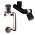 Kitchen Sink Faucet Extender 2 Water Flow Mode 3D Free Rotation Faucet Aerator Universal Swivel Robotic Arm steel color