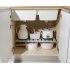 Kitchen Spice Rack Retractable Seasoning Storage Shelf ABS Household Cupboard Organizer Stand white