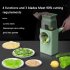 Kitchen Vegetable Chopper Multi function Hand Rock Large Capacity Rotary Grater Vegetable Cutter green