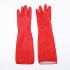 Kitchen Washing Gloves 38cm Long Waterproof Elastic Rubber Glove Dining Room Dish Cleaning Red L