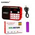 Kk 190 Portable Mini Fm Radio Rechargeable Handheld Digital Usb TF Mp3 Player Speaker for iPhone Mp4 Red