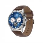 Kk70 454x454 HD Men Smart Watch Bluetooth-compatible Call Wireless Charger Sports Watch Heart Rate Monitoring Smartwatch Silver Brown Belt