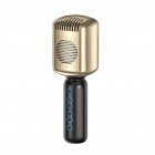 Km600 Karaoke Wireless Microphone Handheld Retro Noise Reduction Smart Bluetooth-compatible Mic Music Player black gold
