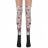 Knee Stocking Halloween Socks Masquerade Over the Knee Length Stockings Gray  dark ghost bat  free size