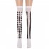 Knee Stockings Clown Socks Halloween Stocking Masquerade Accessories  White  black square vertical stripes  free size