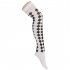 Knee Stockings Clown Socks Halloween Stocking Masquerade Accessories  White  black square vertical stripes  free size