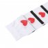Knee Stockings Halloween Clown Squares and Heart Socks Masquerade Accessories White  black and white checkered red heart stripes  free size