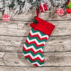 Knitting Wool Wave Christmas  Stockings With Snowflake Reindeer Pattern For Christmas Decorations W518C red white and green wave Christmas stockings